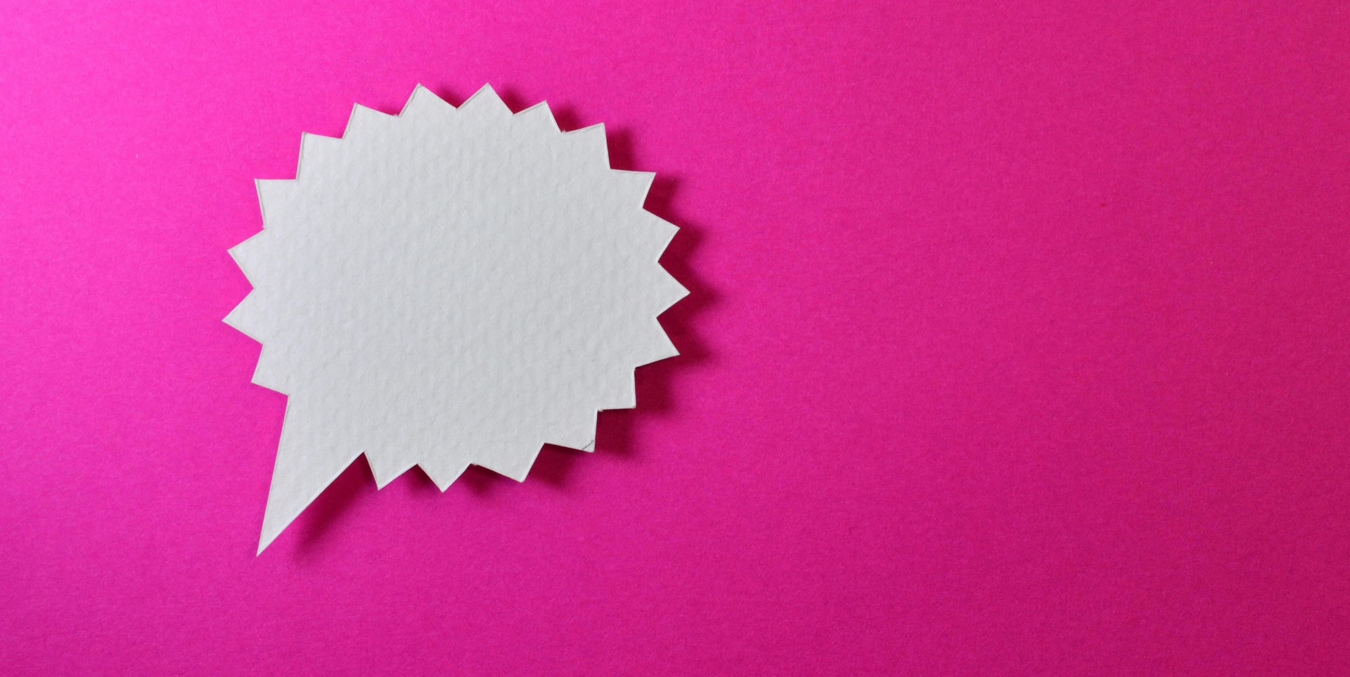 Voices represented as a paper burst speech bubble